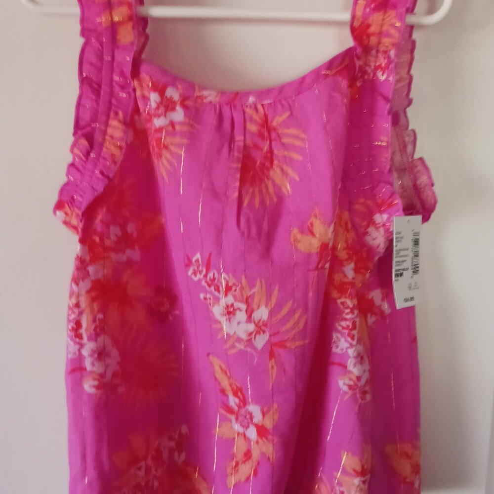 NWT Girls The Children's Place Pink Floral Tank Top Shirt Summer 7/8 217